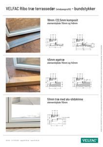 Bundstykker til terassedøre (vinduesprofil)